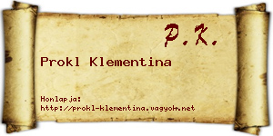 Prokl Klementina névjegykártya